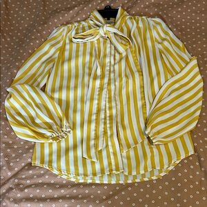 Eva Mendes for New York & Company Yellow Striped Blouse